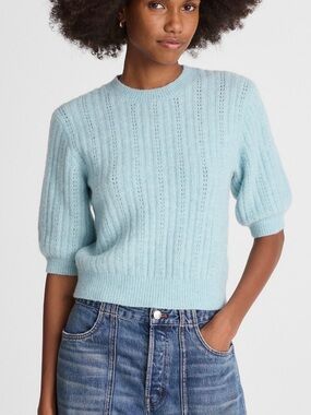 Madewell Mint Blue Short Sleeve Sweater
